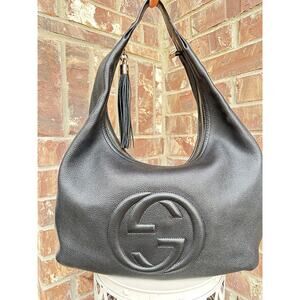Gucci Soho Hobo Leather Large	Black 52367
